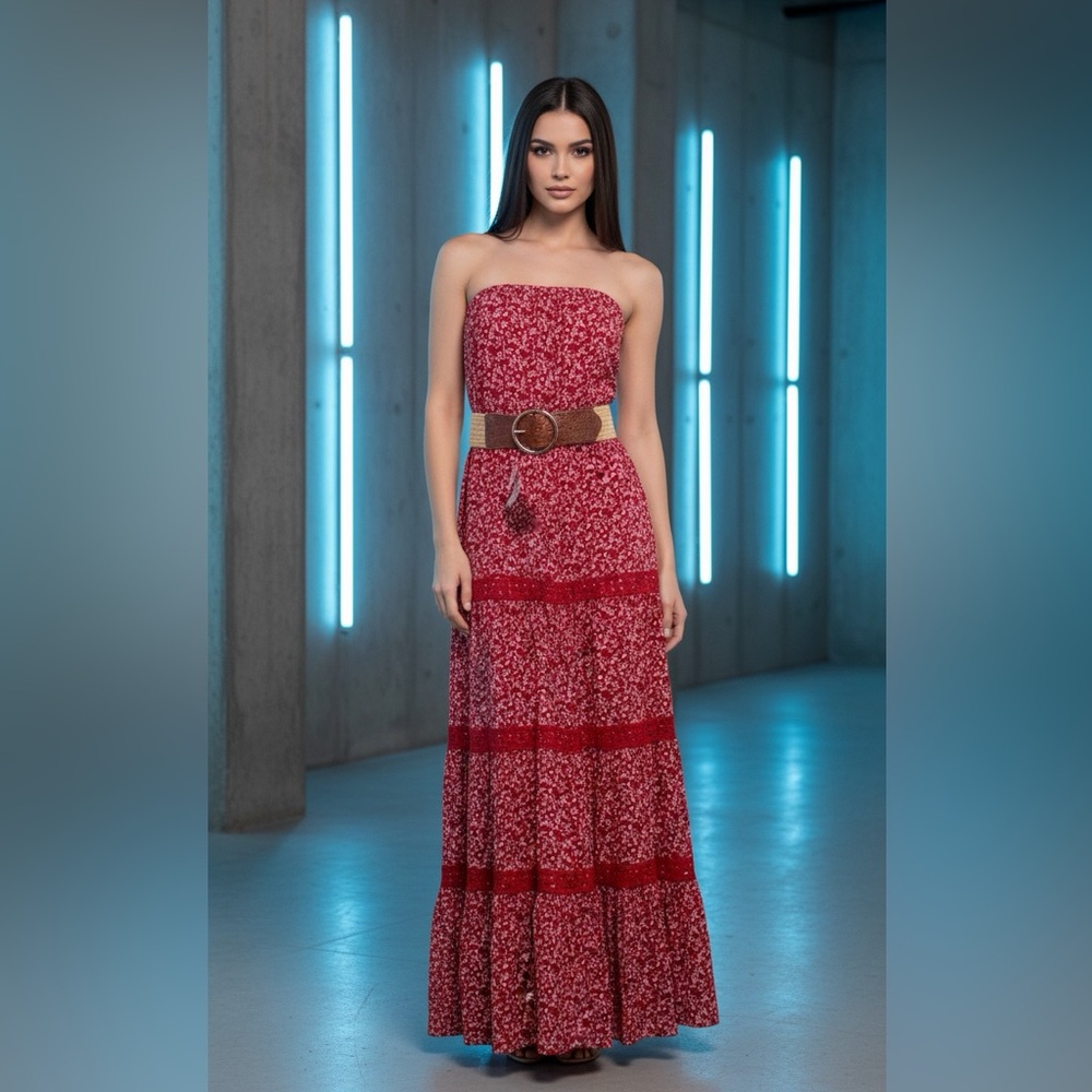 J for Justify Floral‎  Strapless Maxi Dress NWT